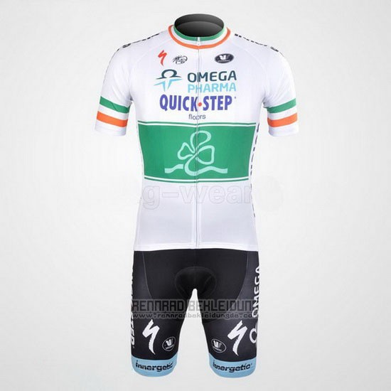 2012 Fahrradbekleidung Omega Pharma Quick Step Champion Irlandese Trikot Kurzarm und Tragerhose - zum Schließen ins Bild klicken